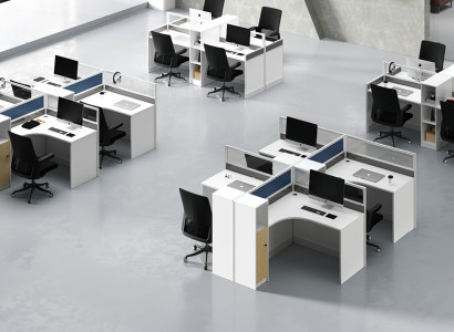 Schreibtisch 4er Bürotisch Tisch Arbeitstisch Möbel Counter call center möbel